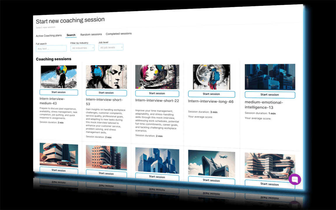Plan job interviews coaching sessions